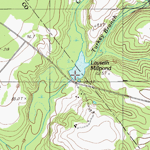 Topographic Map of Layseth Millpond Dam D-2923, SC