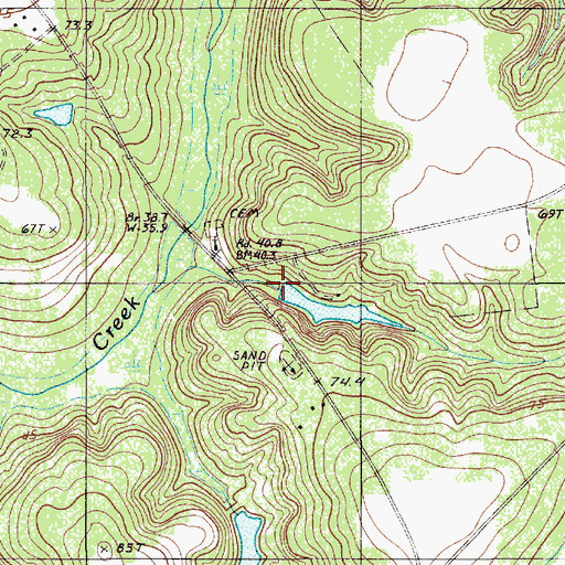 Topographic Map of Peter Buycls House Pond Dam, SC