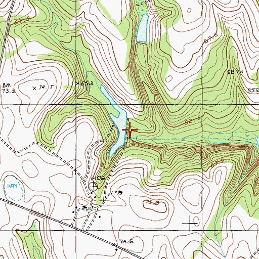 Topographic Map of Sam Reid Pond Dam D-2658, SC