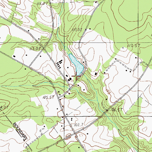 Topographic Map of Shannon Pond Dam D-2673, SC