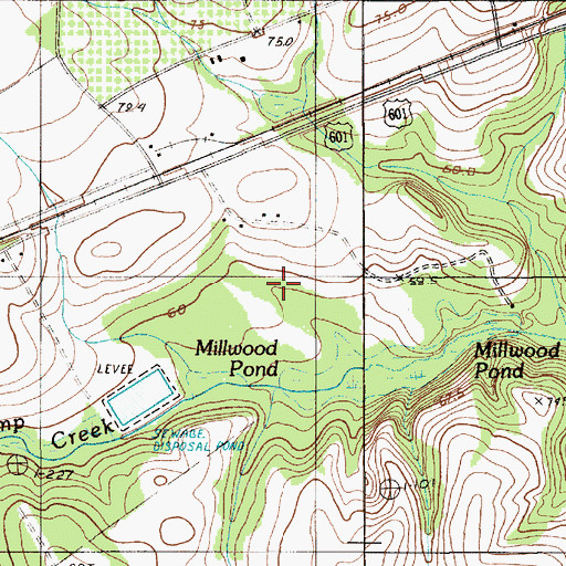 Topographic Map of Waste Stabilization Pond, SC