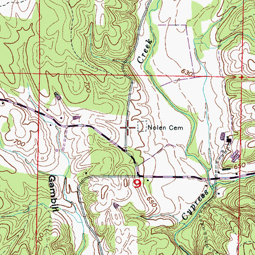 Topographic Map of Nolen Cemetery, AL