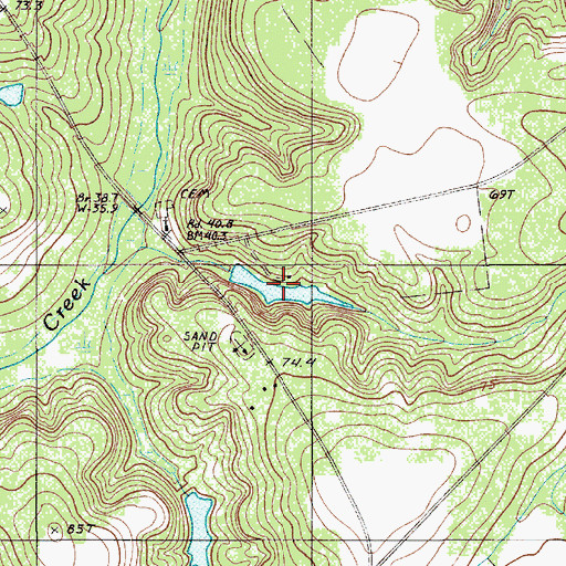 Topographic Map of Peter Buycls House Pond, SC