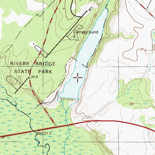 Topographic Map of Hiers Pond Dam D-2822, SC