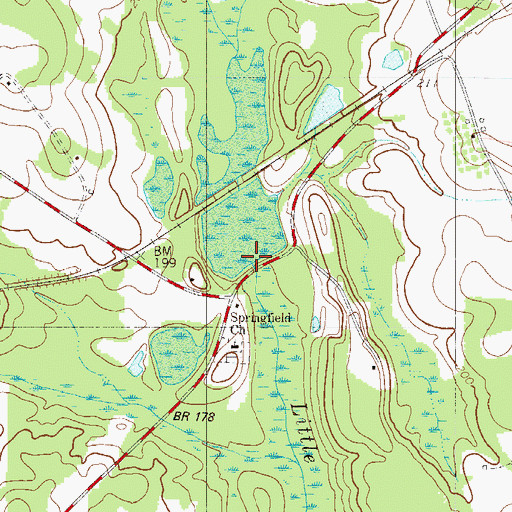 Topographic Map of Hightower Mill Pond Dam D-2806, SC