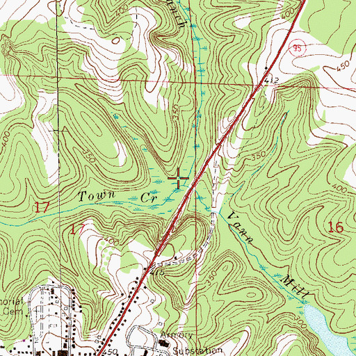 Topographic Map of Nordan Branch, AL
