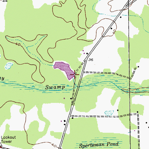 Topographic Map of Ackerman Pond Dam D-3096, SC