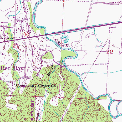 Topographic Map of Norman Branch, AL