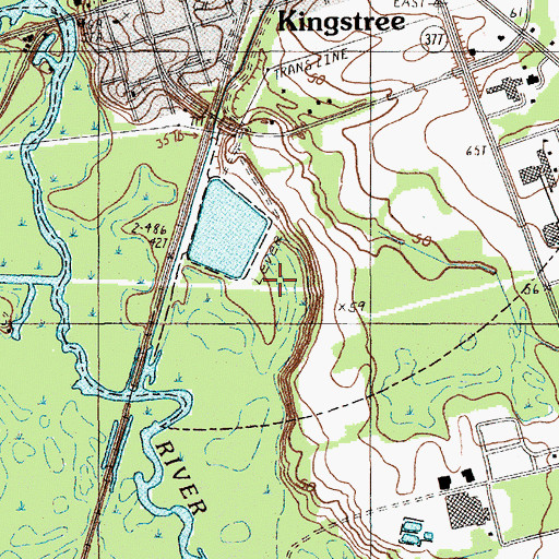 Topographic Map of Kingstree Oxidation Pond Dam D-3086, SC