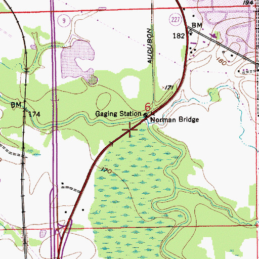 Topographic Map of Norman Bridge, AL