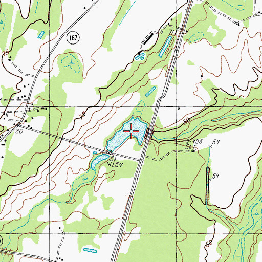 Topographic Map of W S McCollough Junior Pond, SC