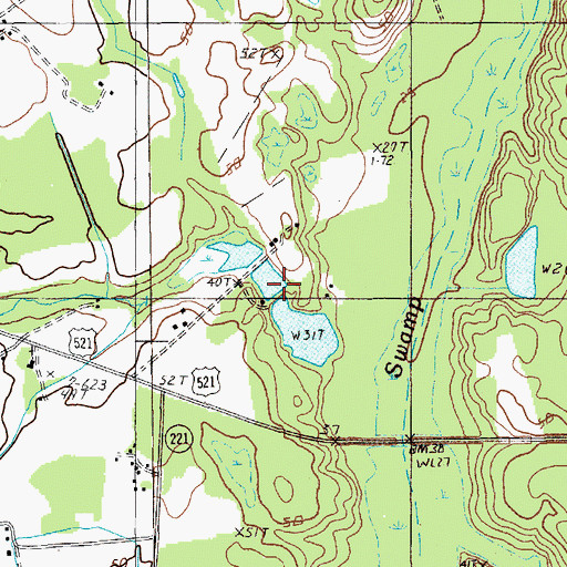 Topographic Map of McCollough Upper Pond Dam D-3091, SC