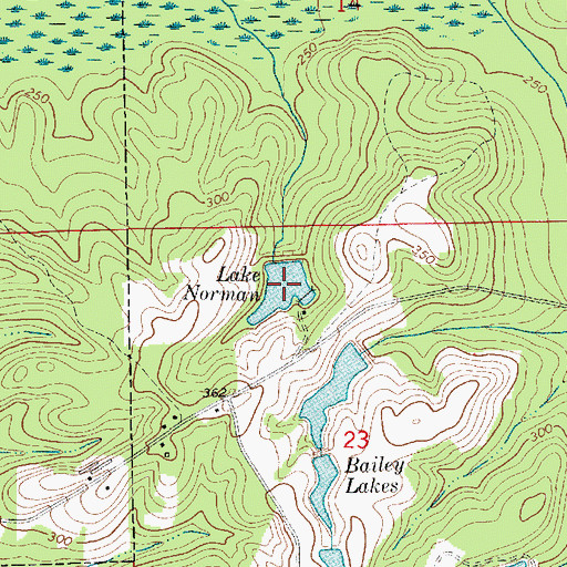 Topographic Map of Lake Norman, AL