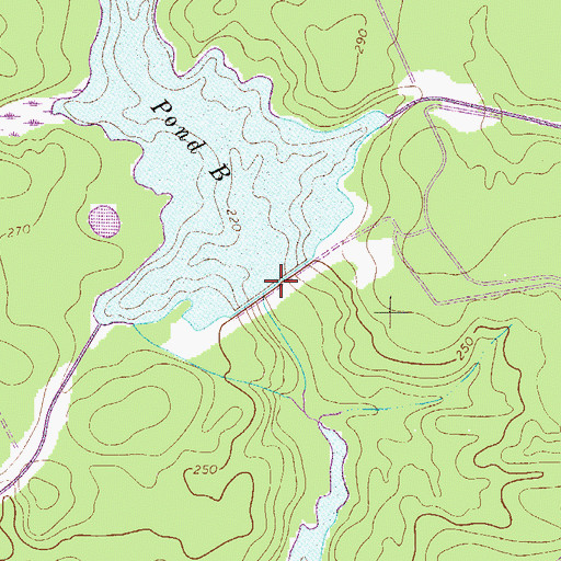 Topographic Map of Savannah River Plant Pond B D-3078 Dam, SC