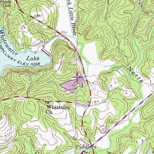 Topographic Map of Rochester Little Lake Dam D-1523, SC