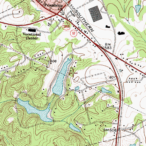 Topographic Map of South Carolina Noname 12014 D-0225 Dam, SC
