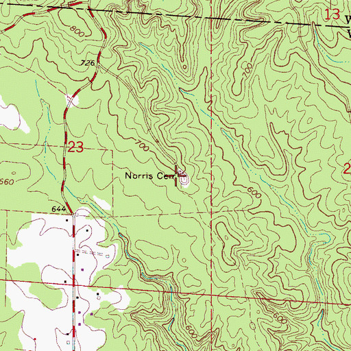 Topographic Map of Norris Cemetery, AL