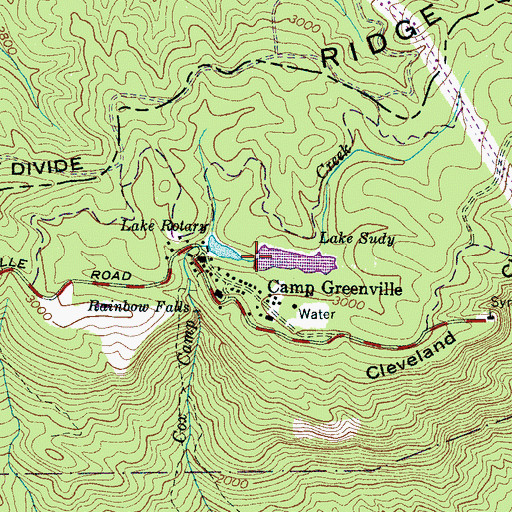 Topographic Map of Sudy Lake Dam D-2826, SC