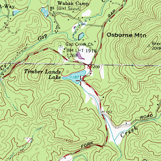 Topographic Map of Timber Lands Lake Dam D-2829, SC