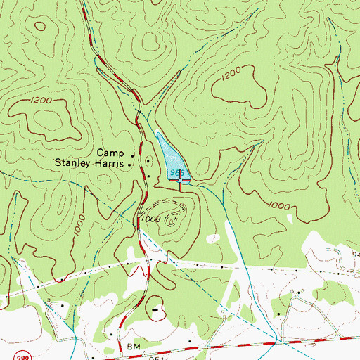 Topographic Map of Camp Harris Pond Dam D-2832, SC