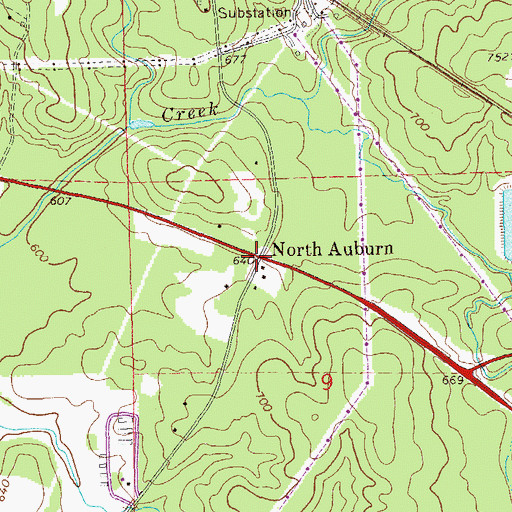 Topographic Map of North Auburn, AL