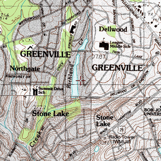 Topographic Map of Stone Lake Dam D-2873, SC