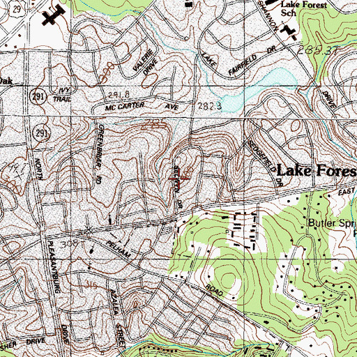 Topographic Map of Lake Fairfield, SC