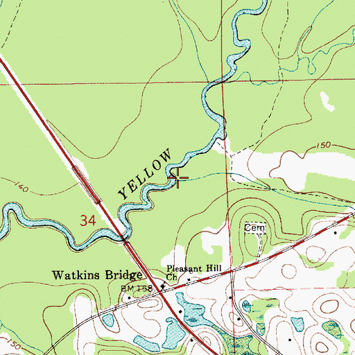 Topographic Map of North Creek, AL