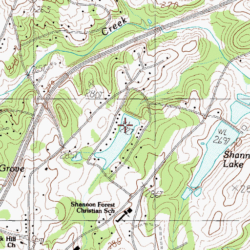 Topographic Map of Shannon Lake Dam D-2903, SC