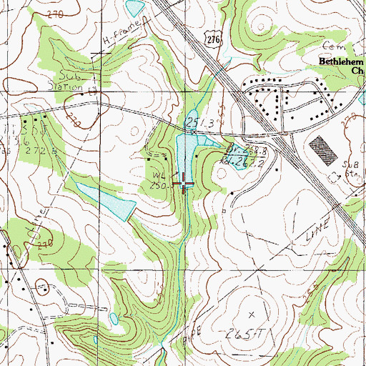 Topographic Map of Martin Pond Dam D-2906, SC
