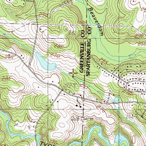 Topographic Map of Moon Pond Dam D-2911, SC