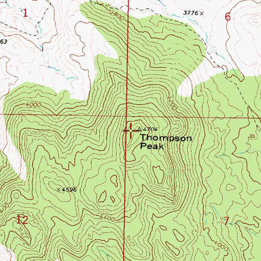 Topographic Map of Thompson Peak, AZ