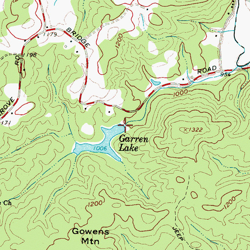 Topographic Map of Garren Lake Dam D-2916, SC
