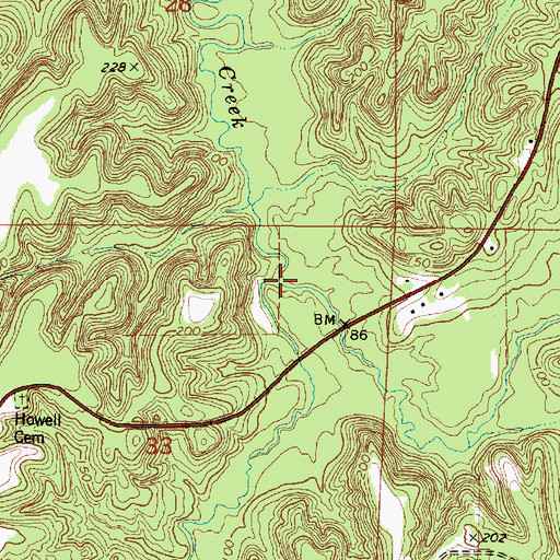 Topographic Map of North Double Creek, AL