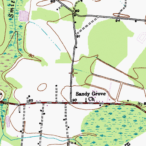Topographic Map of Gaddys Millpond D-0512 Dam, SC