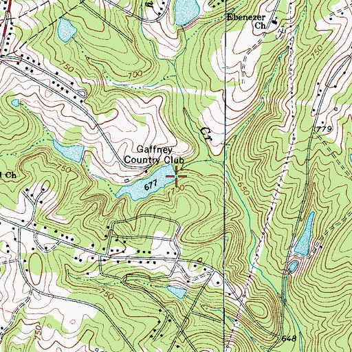 Topographic Map of Country Club Pond Dam D-3416, SC