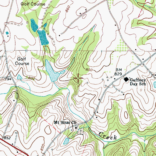 Topographic Map of Cherokee Golf Pond Dam Number Two D-1418, SC