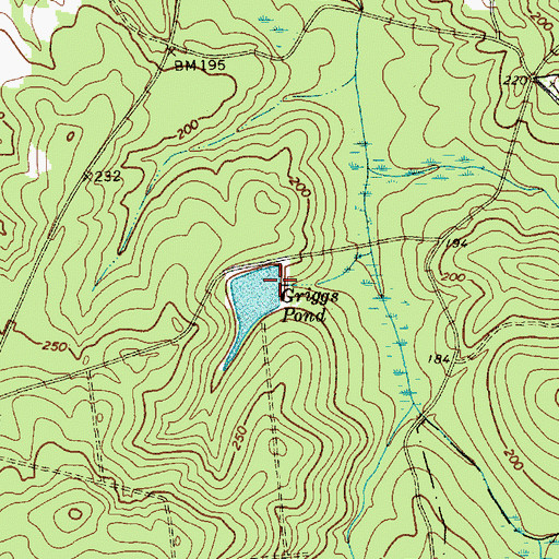 Topographic Map of Griggs Pond Dam D-1869, SC