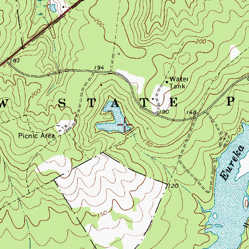 Topographic Map of Cheraw State Park Two Dam D-3224, SC