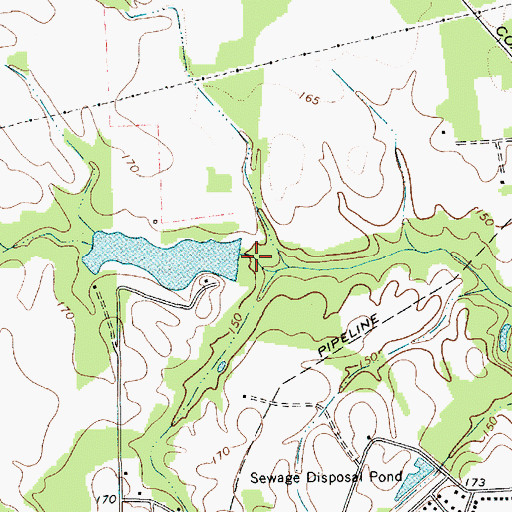 Topographic Map of Clyde Laney Pond Dam D-3217, SC