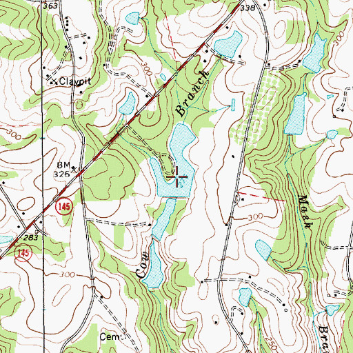 Topographic Map of Hurst Pond Dam D-3204, SC