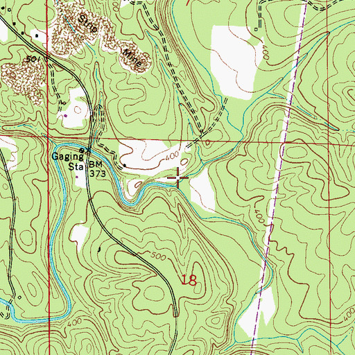 Topographic Map of North Fork Hurricane Creek, AL