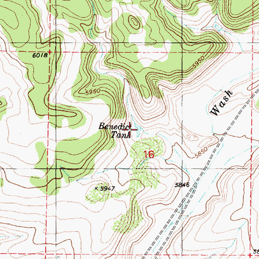Topographic Map of Benedict Tank, AZ