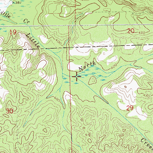 Topographic Map of North Fork Little Creek, AL
