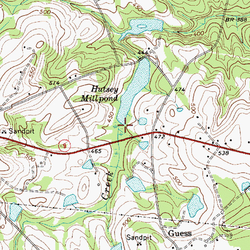 Topographic Map of Hursey Millpond Dam D-3173, SC