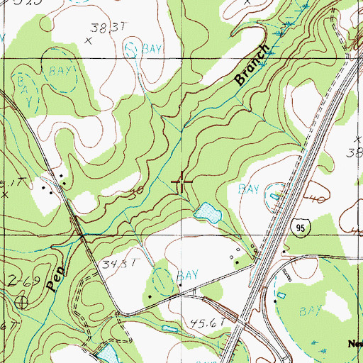 Topographic Map of Alderman Pond, SC