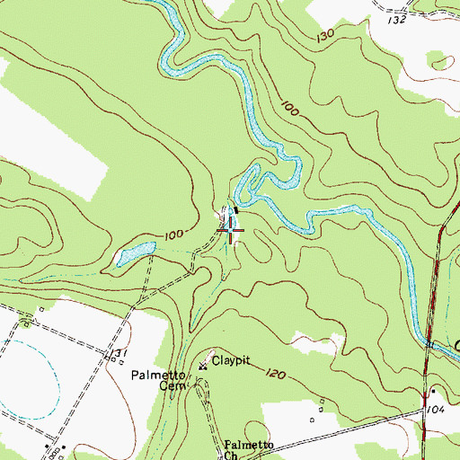 Topographic Map of Fibers Recreation Pond Dam D-3549, SC