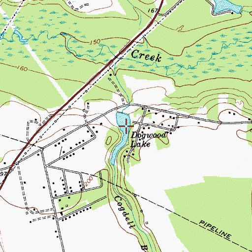 Topographic Map of Dogwood Lake Dam D-3520, SC