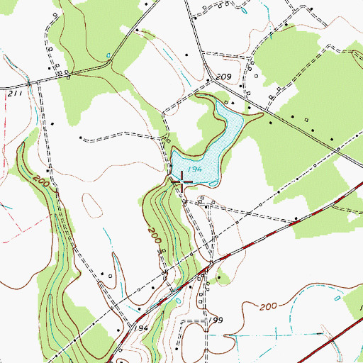 Topographic Map of Carroll Chapman Pond Dam D-3531, SC