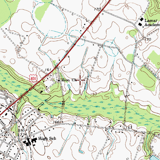 Topographic Map of Sity Oxidization Pond D-3527 Dam, SC